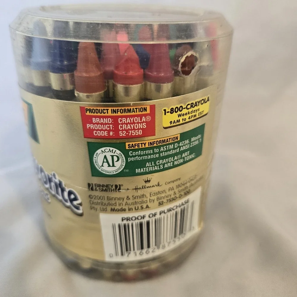 Vintage CRAYOLA America's Favorite Top 50 Crayons Special Edition 2001 Screw Top